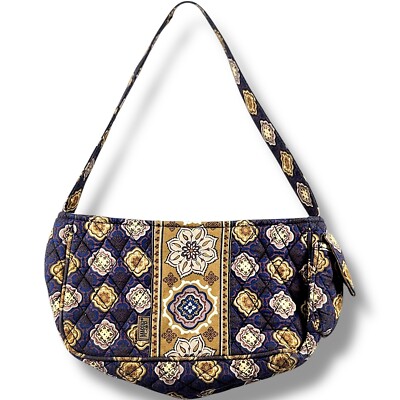 Maggi B Purse Brown Navy Womens Handbag Quilted 5''X12''
