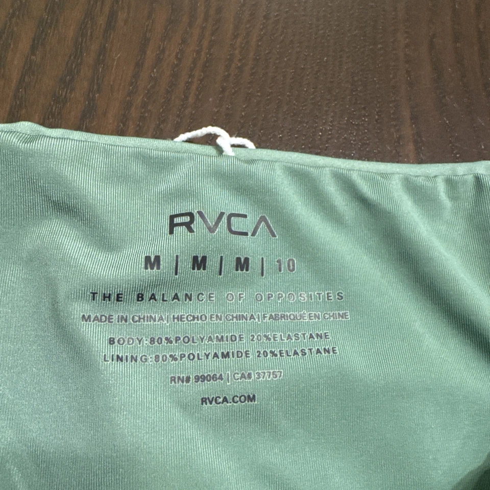 Fondo de natación verde RVCA lunares tiro bajo cobertura media hipster talla mediana 10 Foto 3 de 4