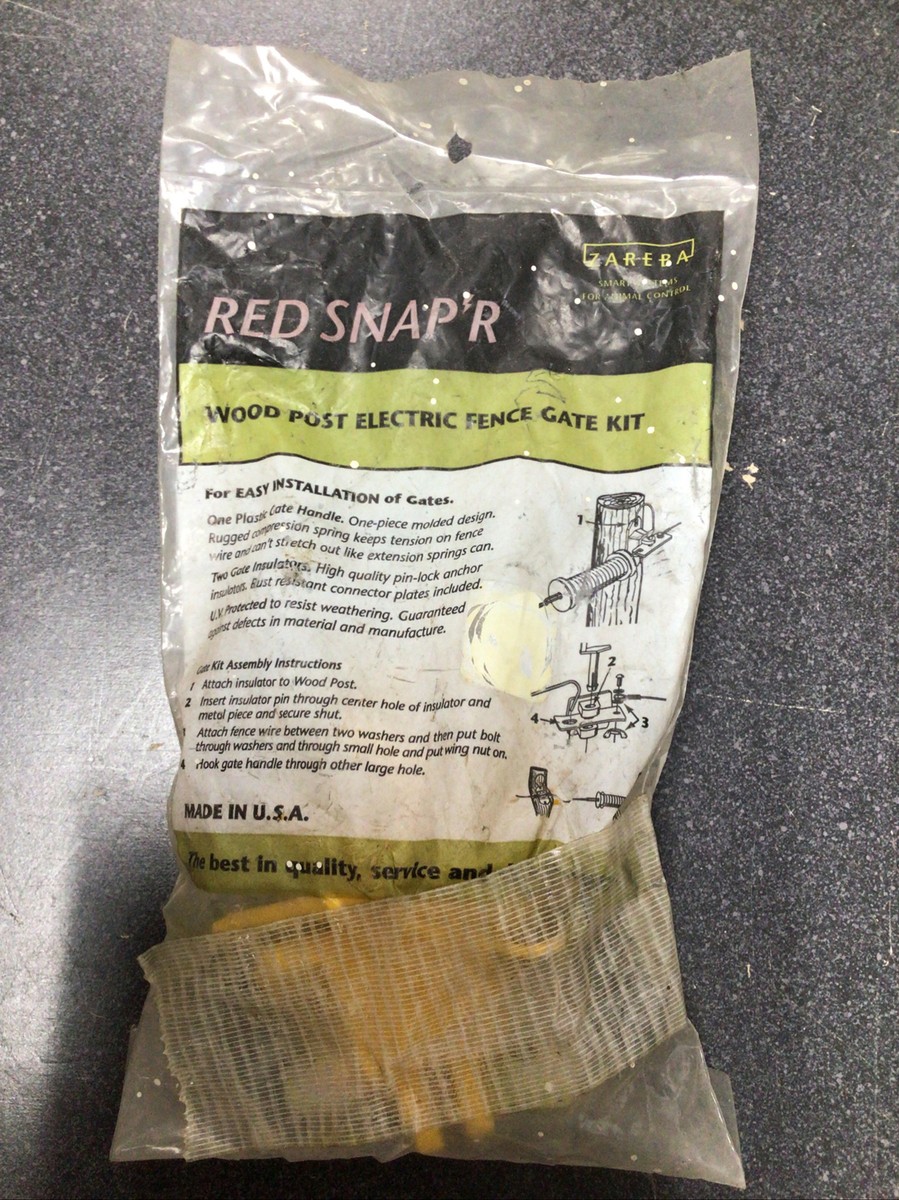 NEW Red Snap’r Wood Post Electric Fence Gate Kit USA YWPGK10 Nails