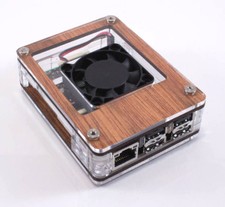 Zebra Wood Case with Fan for the ASUS Tinker Board/Tinker Board S C4Labs