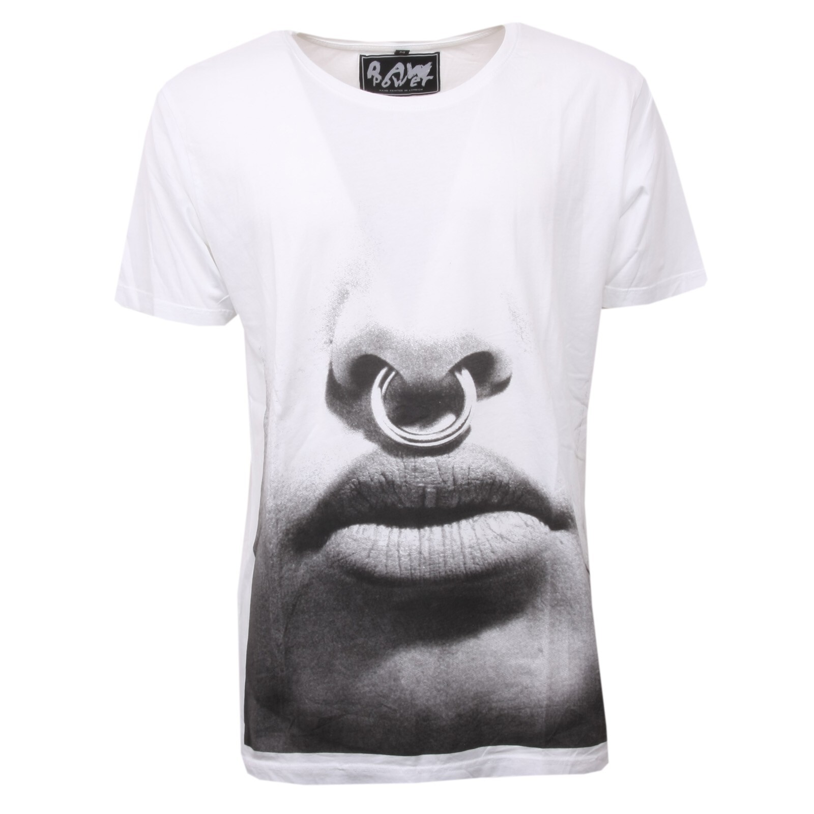 C0762 мужская футболка maglia uomo RAW POWER bianco/nero