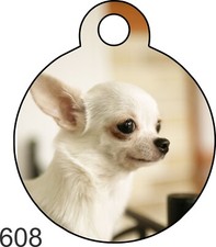 Pet Tag Personalized Pet ID tag for Dog and Cat ROUND Tag Unique cute Pink Heart