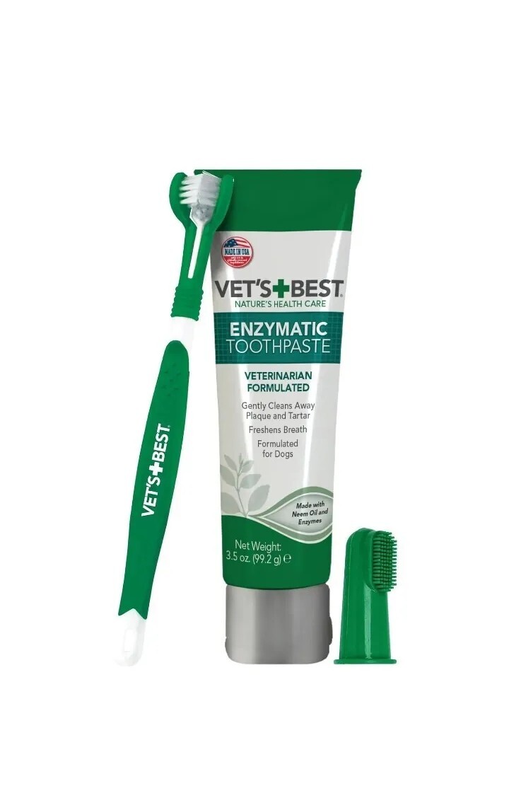 Vet's Best Dog Toothbrush & Enzymatic Toothpaste Kit Teeth Cleaning