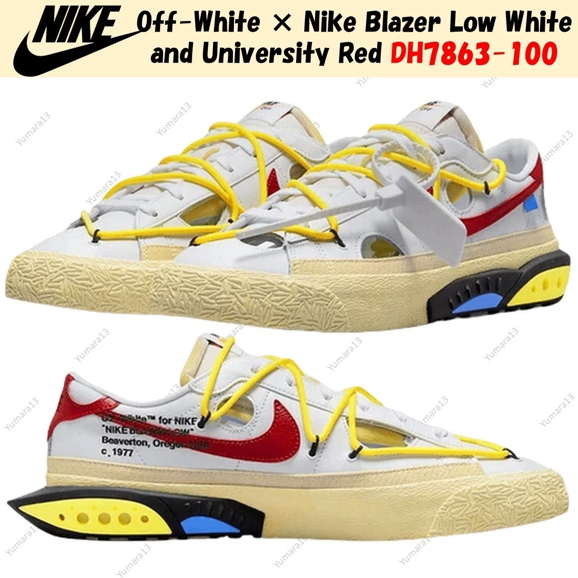 Nike Off-White x Blazer Low White University Red - огромный выбор