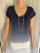 Women's I.N.C Medium Gradient Blue Cotton Blend Tshirt