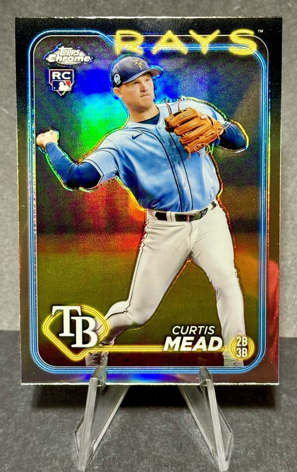 Curtis Mead 2024 Topps Chrome Refractor (RC) #209 Rays Rookie Parallel
