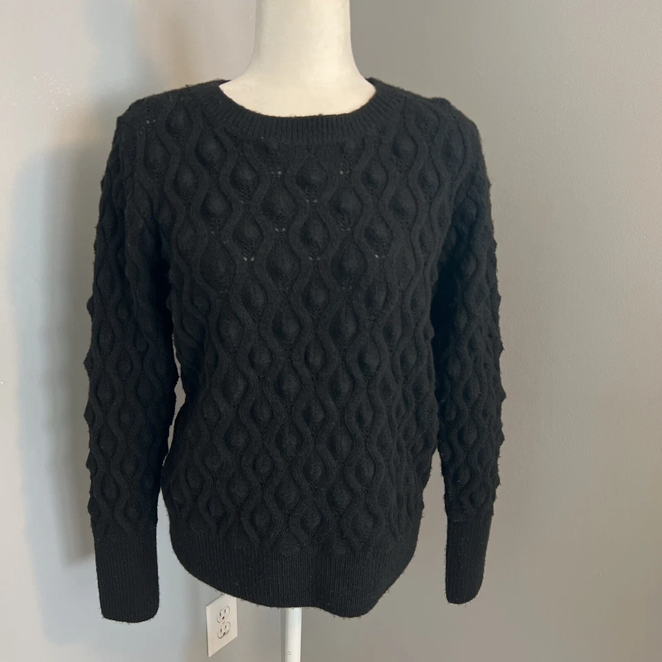 Suéter tejido palomitas de maíz Sweet Romeo cuello redondo para mujer talla grande, negro, nuevo con etiquetas. Foto 2 de 4