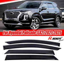 For Hyundai Palisade 2021-2025 Black Weather Shield Vent Deflector Rain Guard