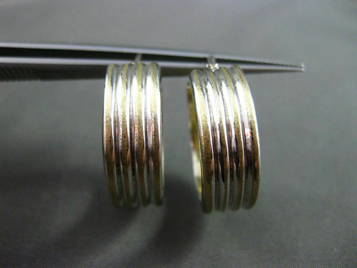 ORECCHINI A CERCHIO ESTIVI ORO BIANCO E GIALLO 14KT MULTI FILA OPACO E LUCIDO CLASSICO