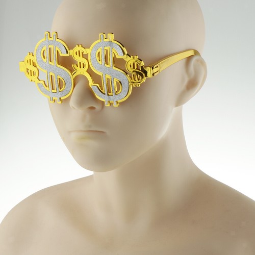 Glitter Dollar Eye Glasses Money Occhiali da sole Funny Fancy Dress Party - Foto 5 di 12