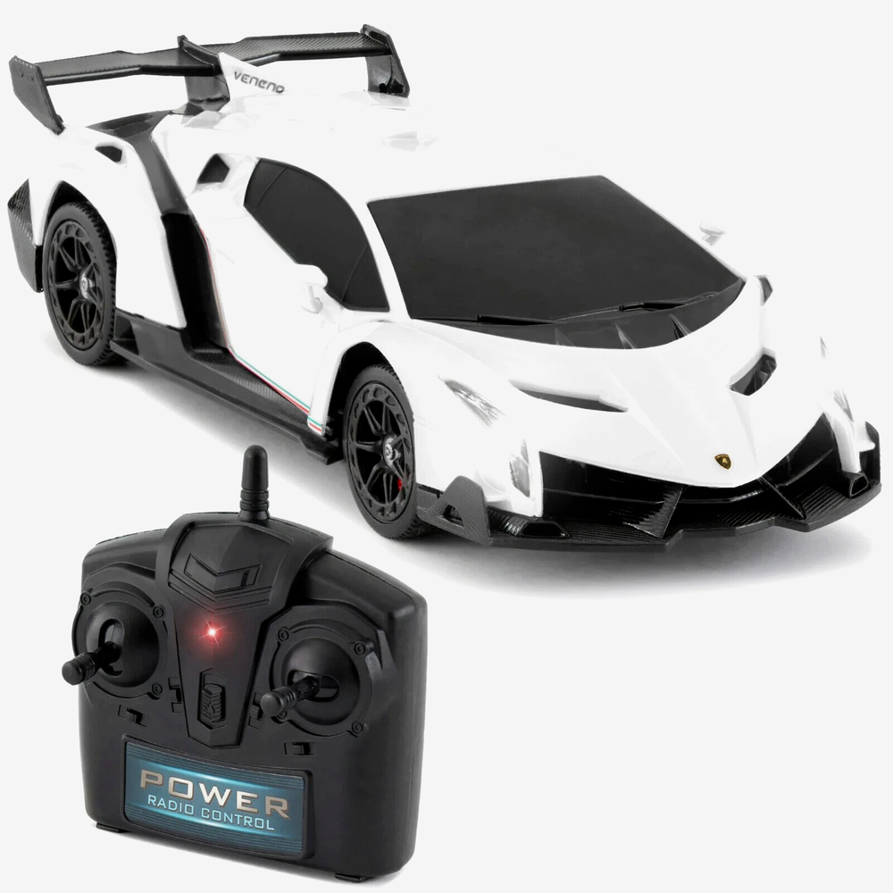 1/24 Kids RC Lamborghini Veneno Racing Car with Lights & Shock Suspension