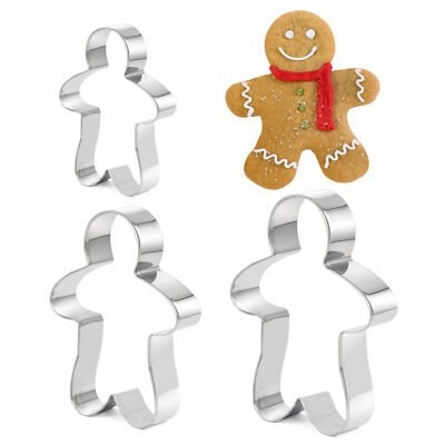 TRIXES Lebkuchenmann Ausstechformen x3 NEU Edelstahl Keksausstecher