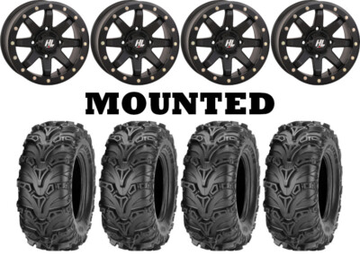 Kit 4 ITP Mud Lite II 2 28x9-14/28x11-14 on HL9 Beadlock Matte Black Nar HP1K