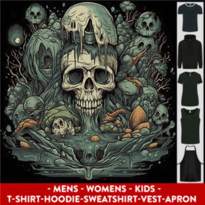Totenkopf City Biker Gothic Evil Herren Damen Kinder Unisex