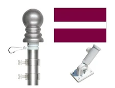 Lativa 3'x5' Polyester Flag & Spinner Flagpole Set w/Adjustable Bracket