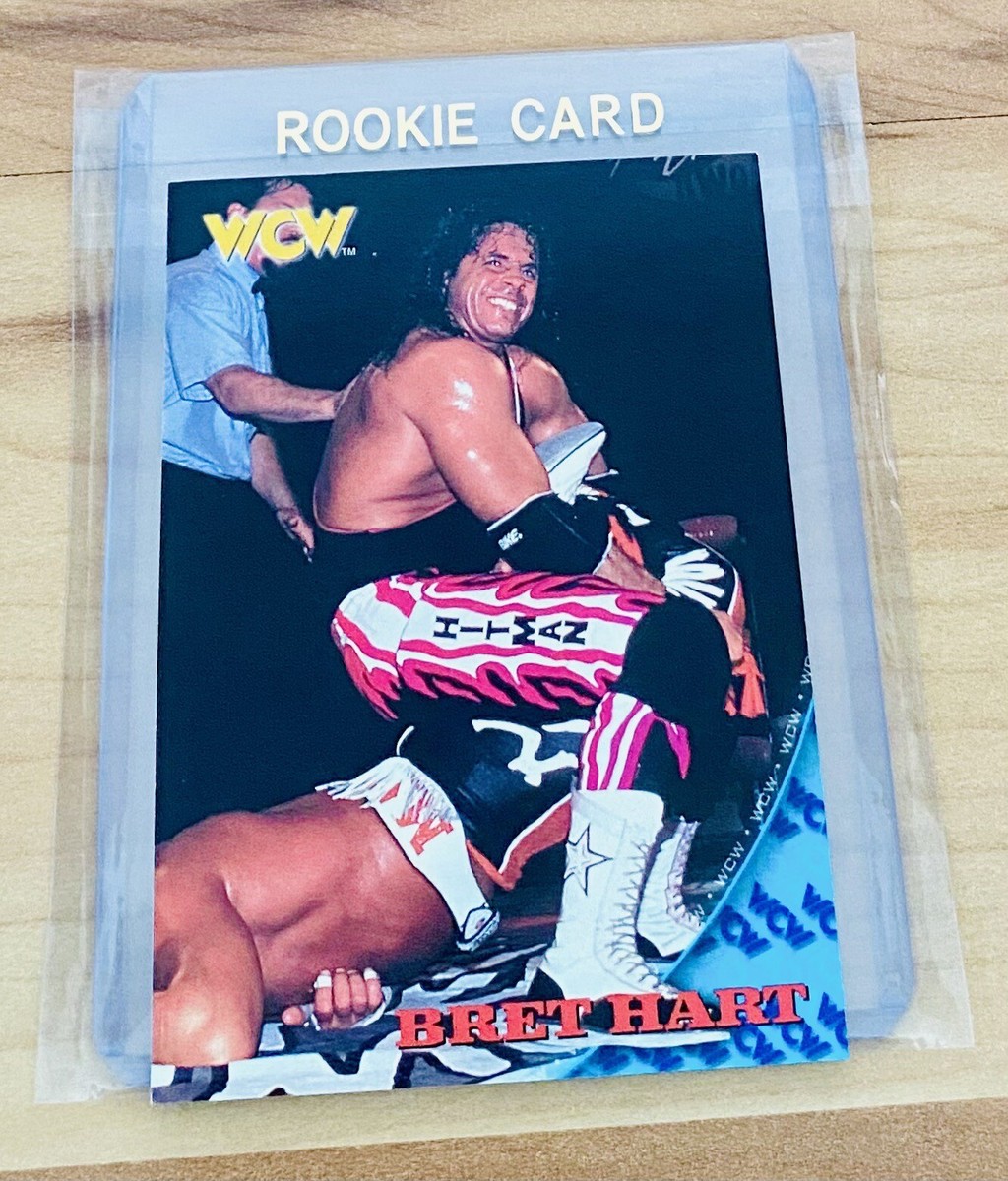 rare wcw cards Bret Hart 1998 Topps WCW Rookie Card #5 – MINT – WWE Legend Rare