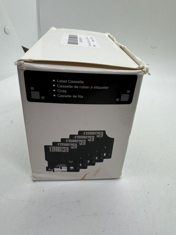 5 Pack 19mm x 7m Label Tape Cassette Black White Standard 3/4" x 23' New Sealed