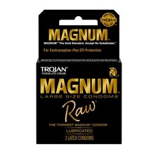 Trojan Magnum RAW Thinnest Sensitive Large Lubricated Latex Condoms