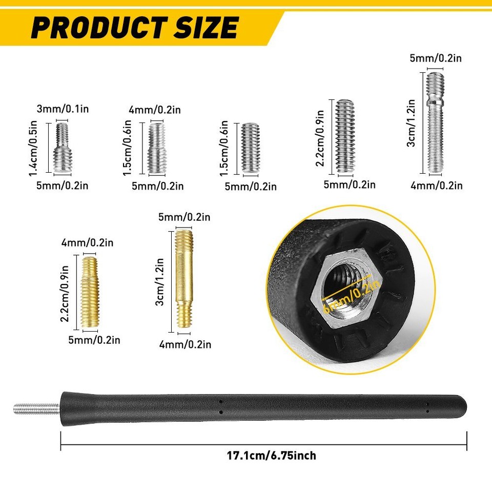 Universal Car Auto FM AM Radio Antenna Aerial Aluminum Alloy Carbon