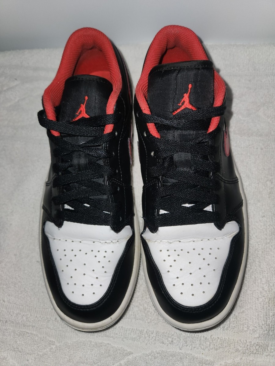 Nike Air Jordan 1 Low Shoes Black Fire Red White 553558-063 Nike Air Jordan 1 Low Shoes Black Fire Red White 553558-063