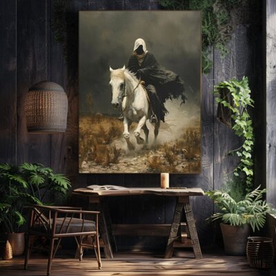 Apocalyptic Horseman Wall Art Print - Gothic Horror, Occult Art