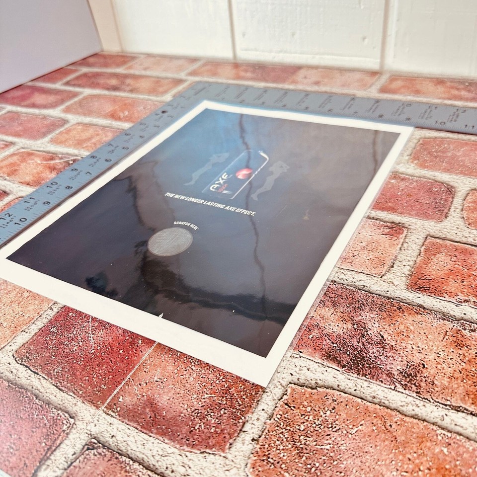 2005 Axe Touch Deodorant Body Spray Scratch Here Original Vtg PRINT AD