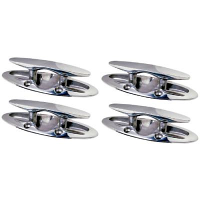4 Pack of 4-1/2 Inch Flush Mount Stainless Steel Pull Up Boat Cleats