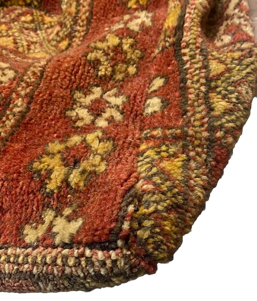 Vintage Moroccan Boujad floor Cashion inspired from old Boujad rug lovely poof - Image 4 of 4