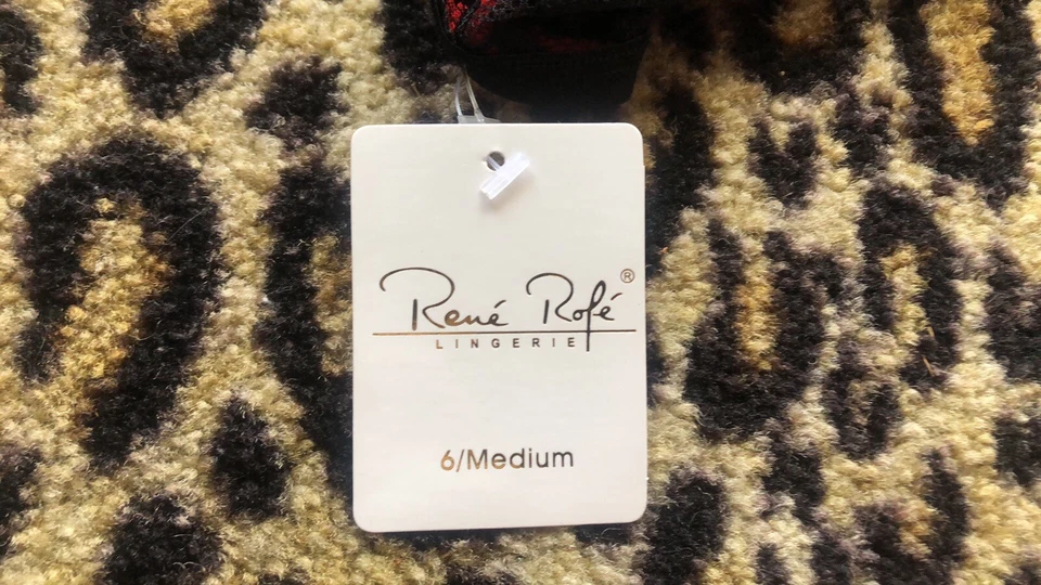 Rene Rofe Malla Ropa Interior Niño Pantalones Cortos Negro Rojo Encaje Talla Med Nuevo Con Etiquetas Foto 3 de 3