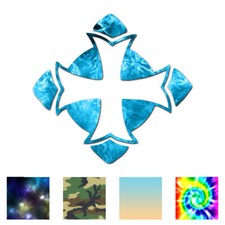 Cross Emblem - Vinyl Decal Sticker - Multiple Patterns Sizes - ebn831