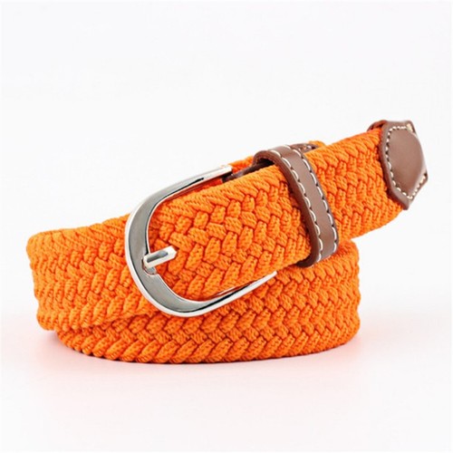 Unisex Stretch Elastic Canvas Buckle Jeans Braided Woven Waist Belt Waistband - Picture 5 of 36