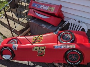Disney Pixar Mcqueen Lightning Race Car Twin Bed Lightyear Race Wheels GrandPrix