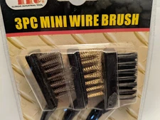 Illinois Industrial Tools MINI WIRE BRUSH 3 pc set brushes #20101 Sealed