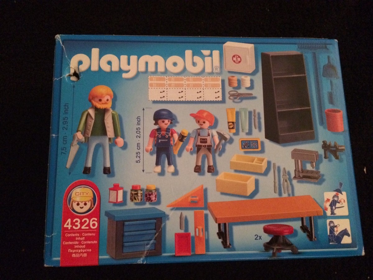 Playmobil 4326 Wood Workers Class New in Box! Box has a slight