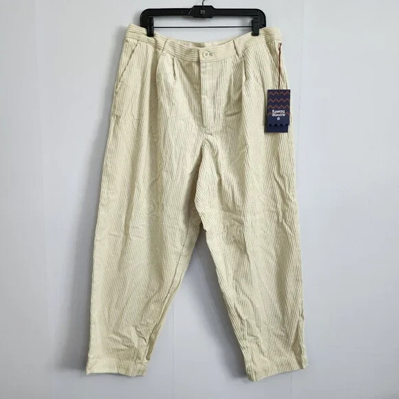 FILA NWT Rowing Blazers Ivory Corduroy Straight Leg Trous Pants Size 16
