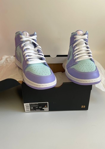 Size UK 10.5 - Jordan 1 Mid Purple Aqua - Picture 2 of 8