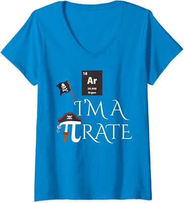 Funny Pirate Gift Ar I'm A Pirate Costume Pi Argon Ladies' V-Neck Tshirt