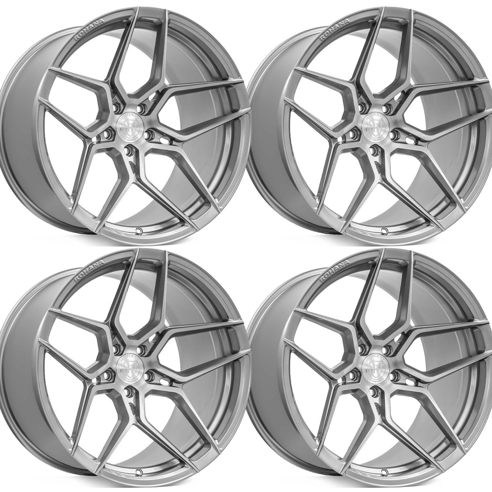 20" Rohana RFX11 Wheels fits AUDI R8 Gallardo V8 V10 20x9 20x11 Brushed Titanium