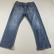 Wrangler Jeans Mens Sz 36x32 VTG Relaxed Bootcut 100%Cotton Dark Wash See Meas.