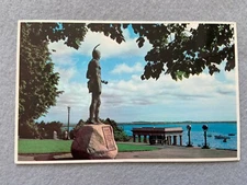 Statue of Chief Massasoit, Plymouth Massachusetts Vintage Postcard
