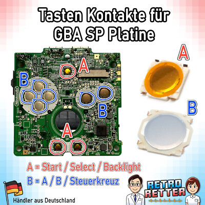 GBA SP Platine Ersatz Tasten Kontakte GameBoy Advance SP Board Buttons Switches