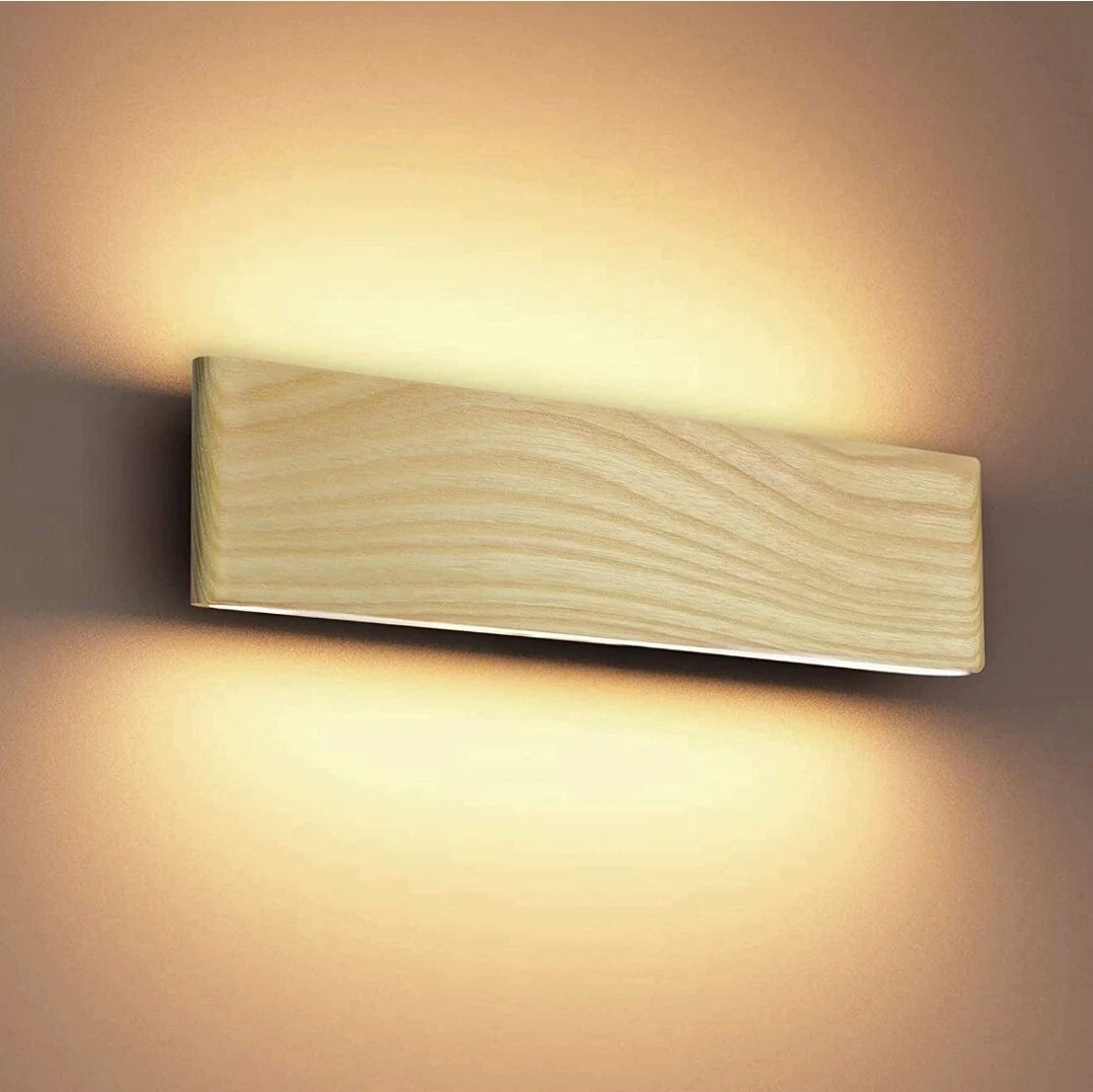 MELEGAN Led Wood Wall Sconce Lighting Fixture 12.6 inches 7 watts