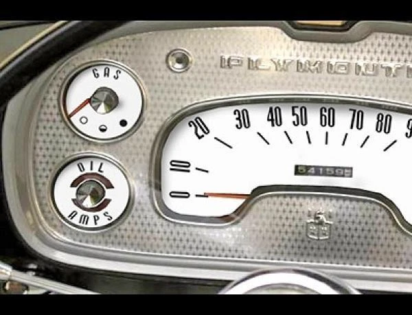 Medidores de cara blanca para 1957-1958 Plymouth Belvedere Fury Savoy Foto 3 de 4