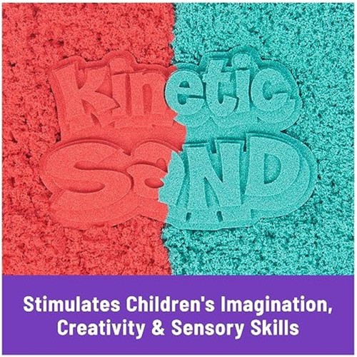 Mold n Flow, 1,5 Pfund rot und türkis Spielsand 3 Werkzeuge sensorisches Spielzeug für Kinder ab 3+ - Bild 2 von 6