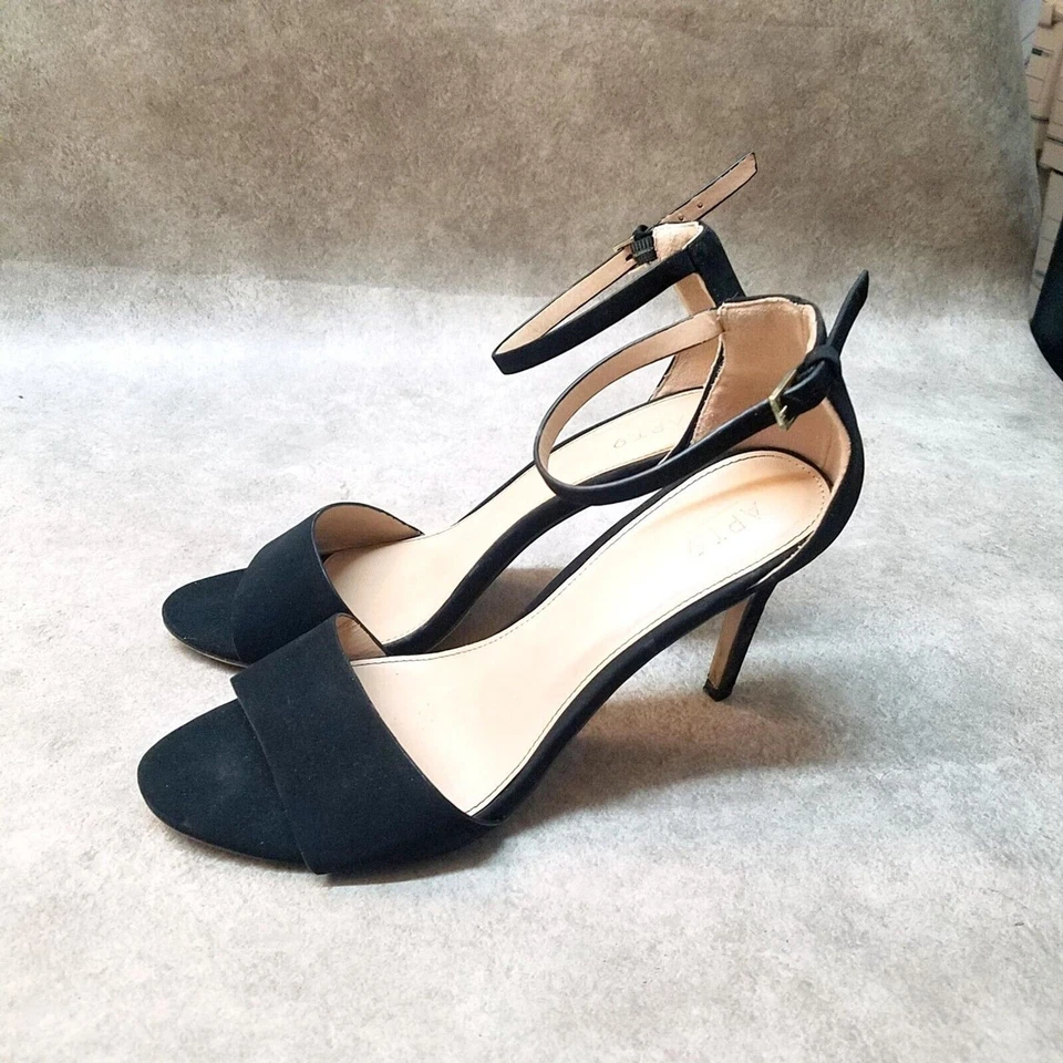 Apt. 9 女式 Prosper 9.5 码黑色露趾踝带高跟鞋 — 第 4/4 张图片