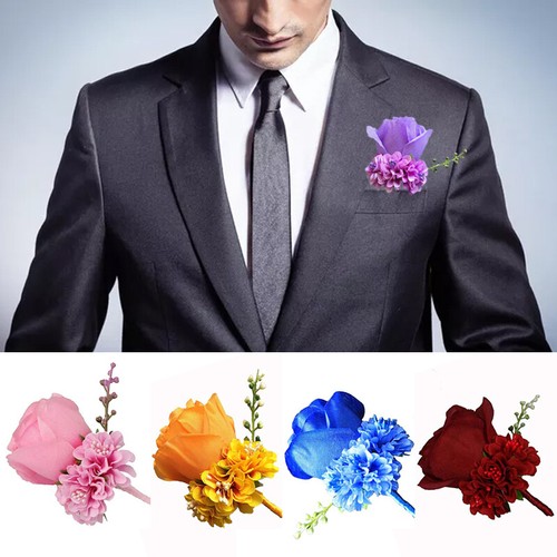 Wedding Flowers Corsage Groom Bridesmaid Boutonniere Party Prom Bride Flower Hot - Bild 1 von 26