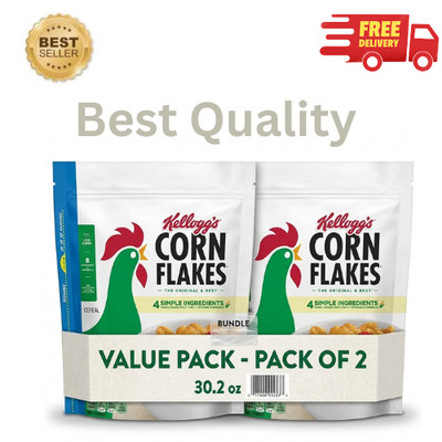 Kellogg's Corn Flakes Breakfast Cereal 30.2 oz Pack of 1 & 2 Family Size