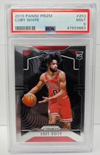 2019 Prizm Bulls Star - COBY WHITE Rookie RC Basketball Card PSA 9 MINT. rookie card picture