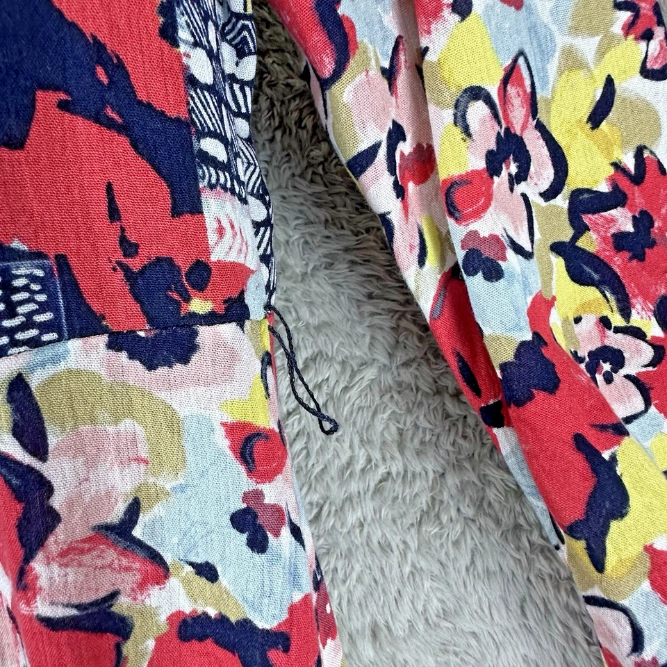 Vibrante Boho Patchwork Camisa Vestido Festival Estampados Mixtos, Fluido Midi Talla Med Foto 4 de 4