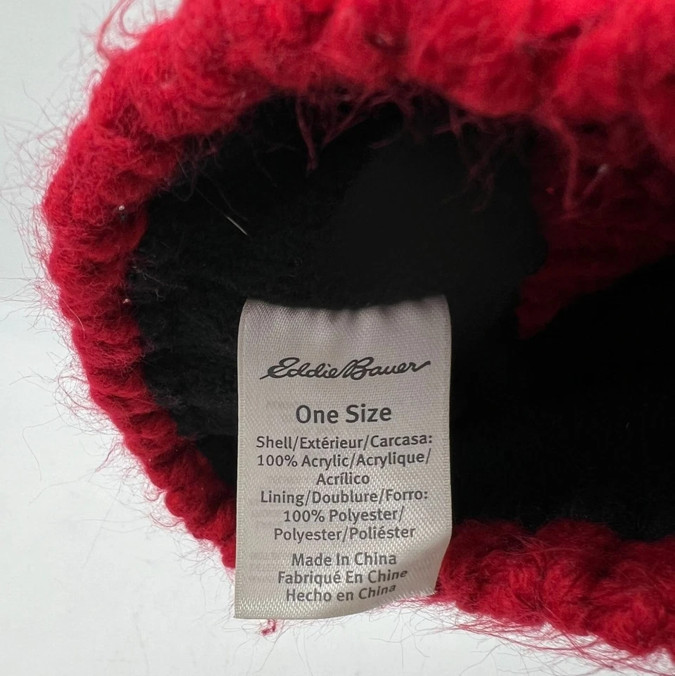 Gorro Eddie Bauer Para Hombres Tejido Talla Única Rojo Tejido con Cable Gorro Acrílico Foto 2 de 4